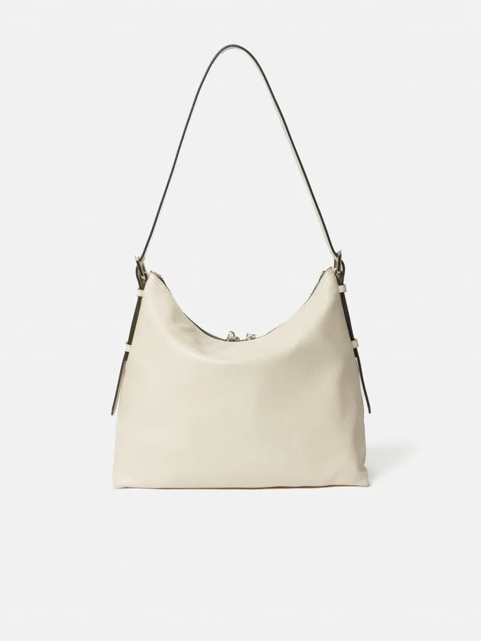 Jigsaw Large Trafalgar Shoulder Bag White Women Leather