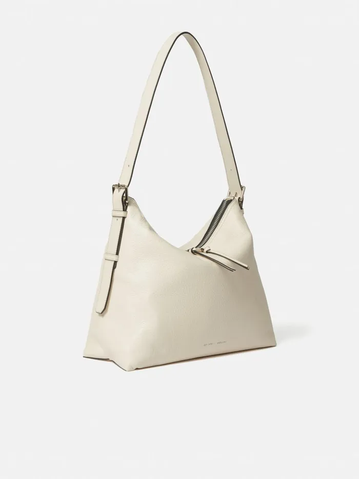 Jigsaw Large Trafalgar Shoulder Bag White Women Leather