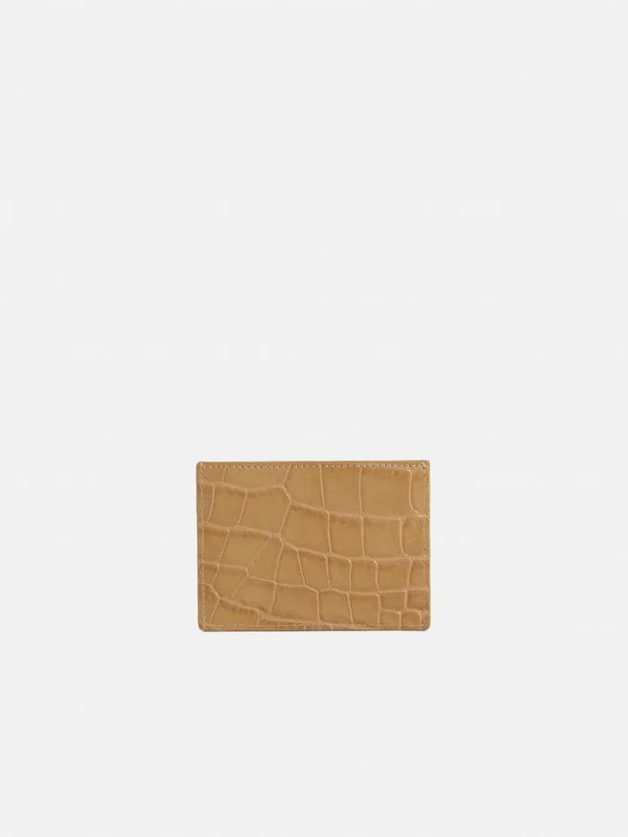 Jigsaw Leather Card Holder Camel Women Wallets and Card Holders