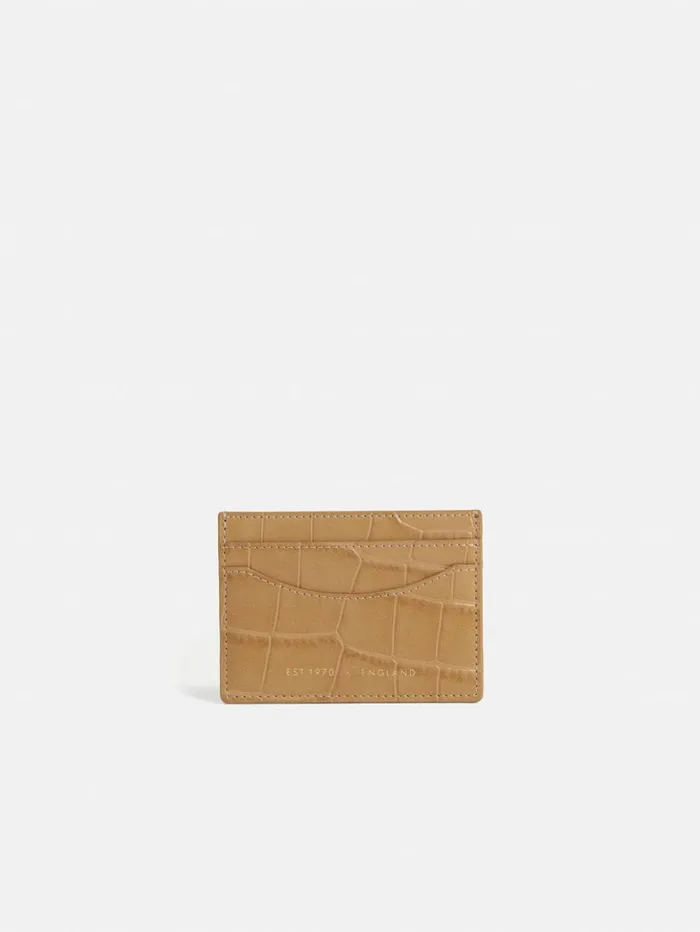 Jigsaw Leather Card Holder Camel Women Wallets and Card Holders