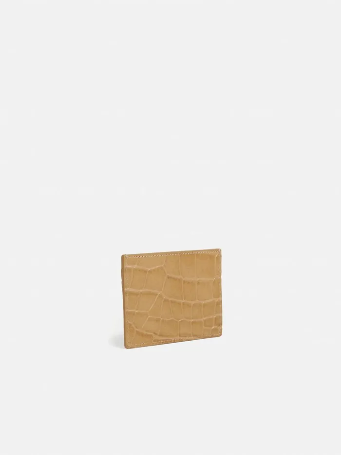 Jigsaw Leather Card Holder Camel Women Wallets and Card Holders