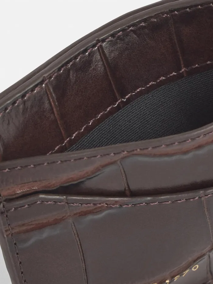 Jigsaw Leather Card Holder Chocolate Women Bags
