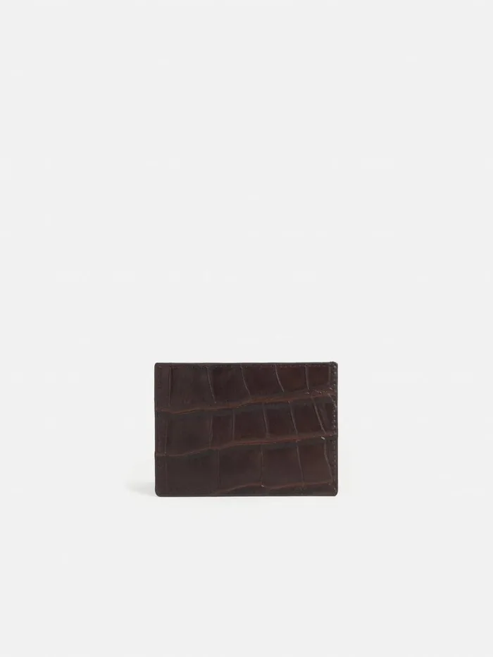 Jigsaw Leather Card Holder Chocolate Women Wallets and Card Holders