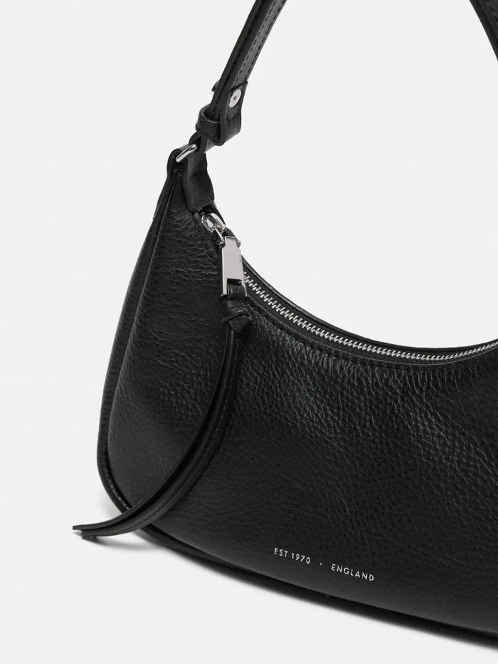 Jigsaw Leather Crescent Bag Small Black Women Leather