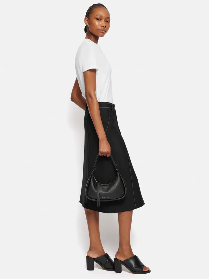 Jigsaw Leather Crescent Bag Small Black Women Leather
