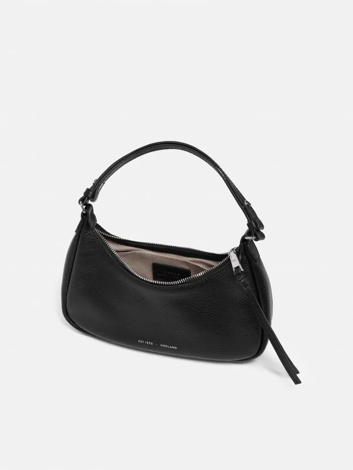 Jigsaw Leather Crescent Bag Small Black Women Leather