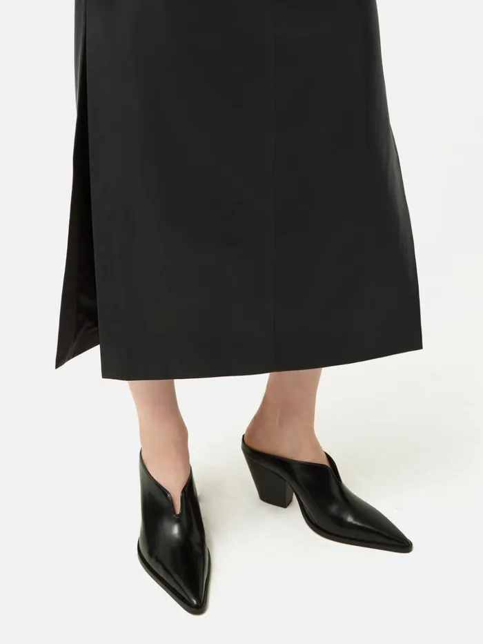 Jigsaw Leather Maxi Skirt Black Women Skirts