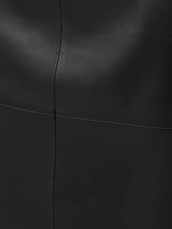 Jigsaw Leather Maxi Skirt Black Women Skirts