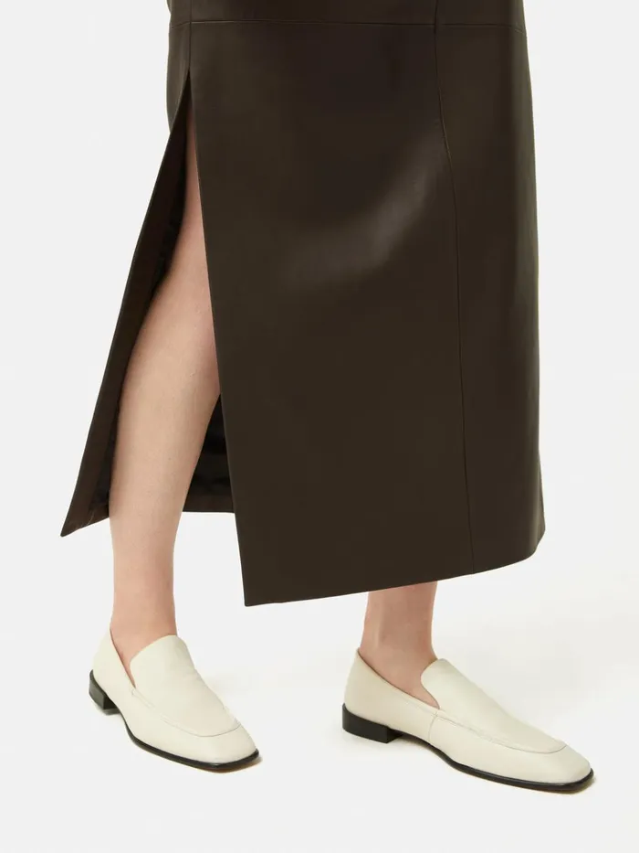 Jigsaw Leather Maxi Skirt Chocolate Women Leather