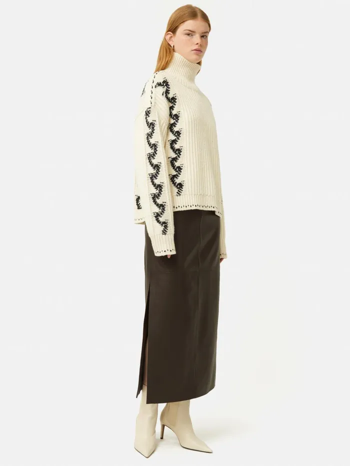Jigsaw Leather Maxi Skirt Chocolate Women Leather