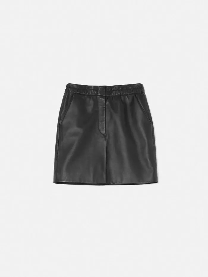 Jigsaw Leather Mini Skirt Black Women Skirts