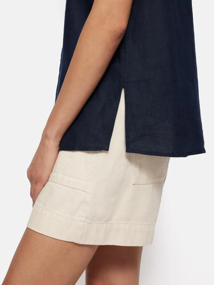 Jigsaw Light Linen Shell Top Navy Women Shirts and Tops