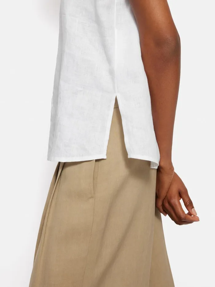 Jigsaw Light Linen Shell Top White Women Shirts and Tops
