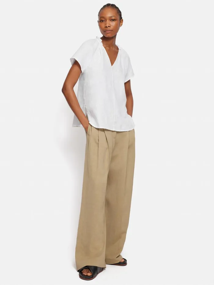 Jigsaw Light Linen Shell Top White Women Shirts and Tops