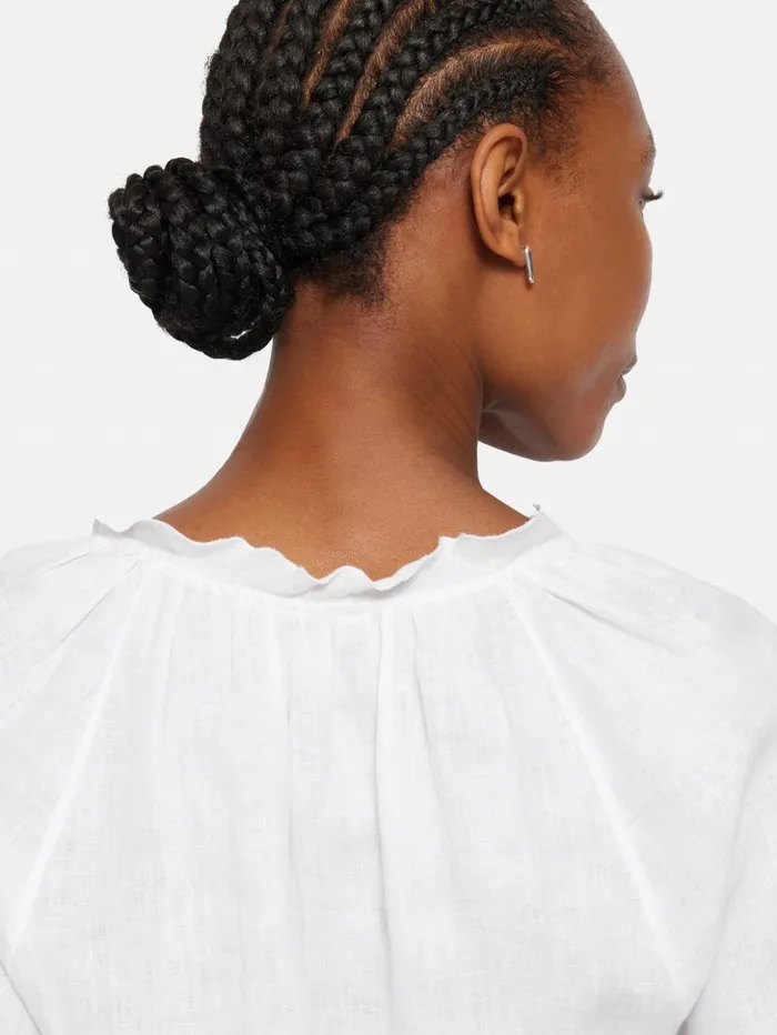 Jigsaw Light Linen Shell Top White Women Shirts and Tops