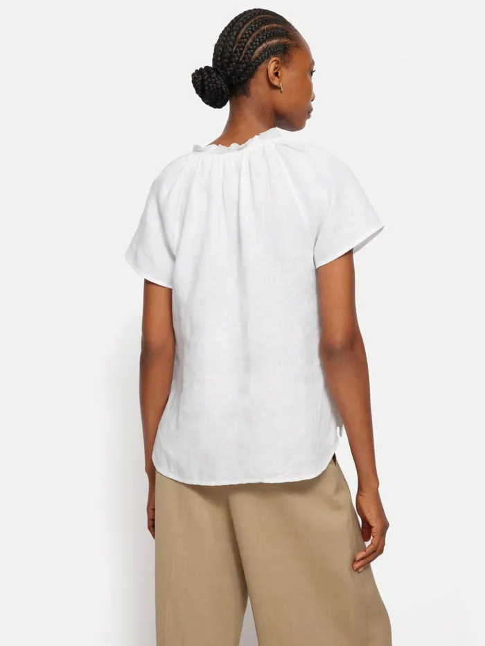 Jigsaw Light Linen Shell Top White Women Shirts and Tops