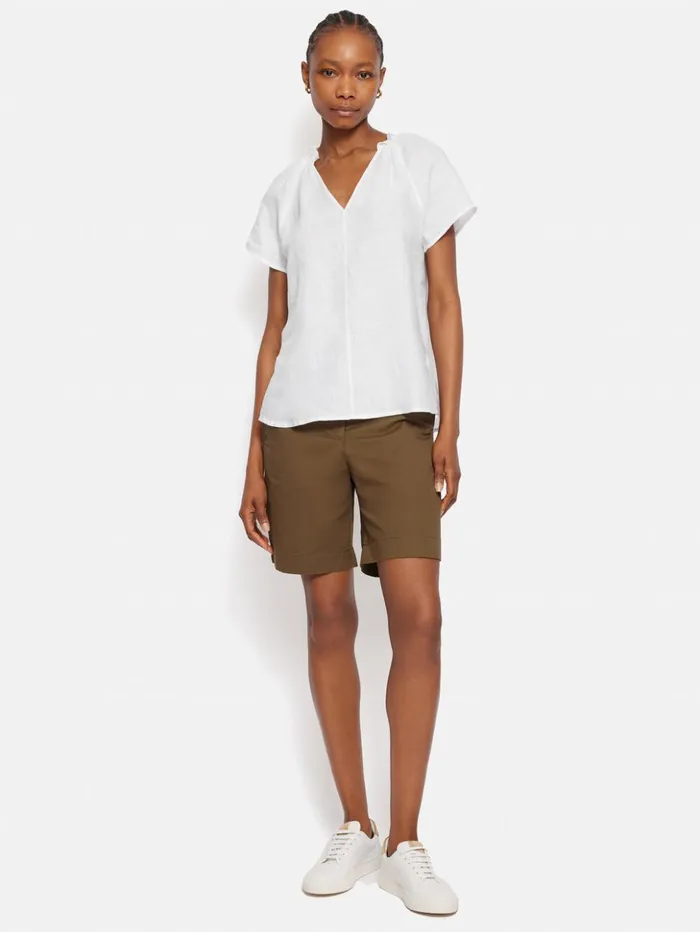 Jigsaw Light Linen Shell Top White Women Shirts and Tops