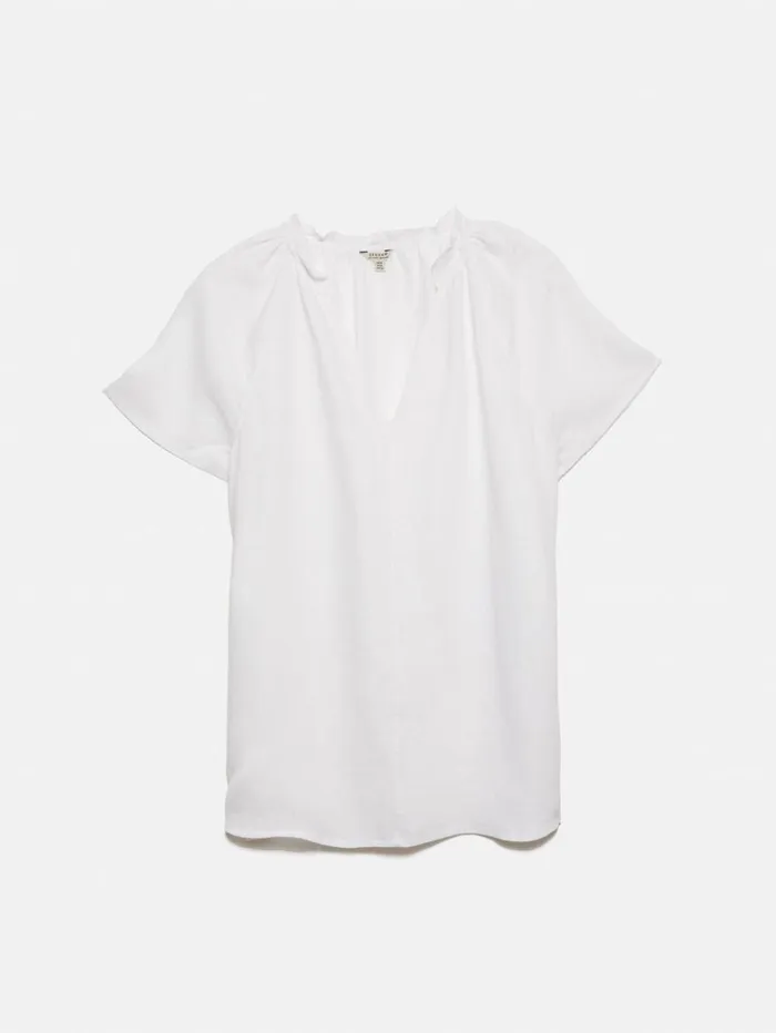 Jigsaw Light Linen Shell Top White Women Shirts and Tops