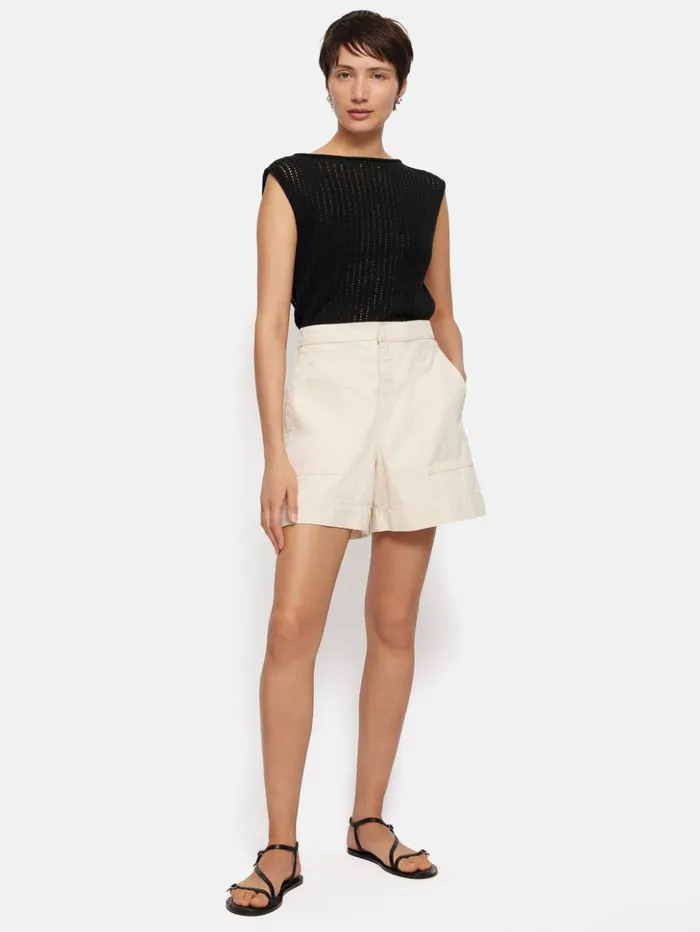 Jigsaw Linear Pointelle Tank Black Women Shirts and Tops