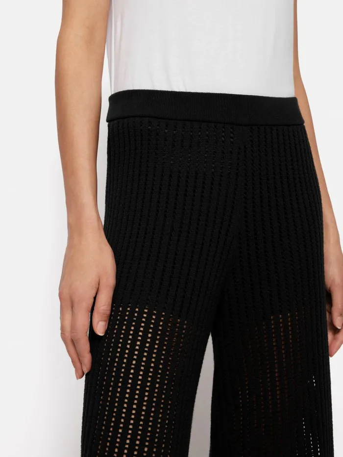 Jigsaw Linear Pointelle Trouser Black Women Trousers