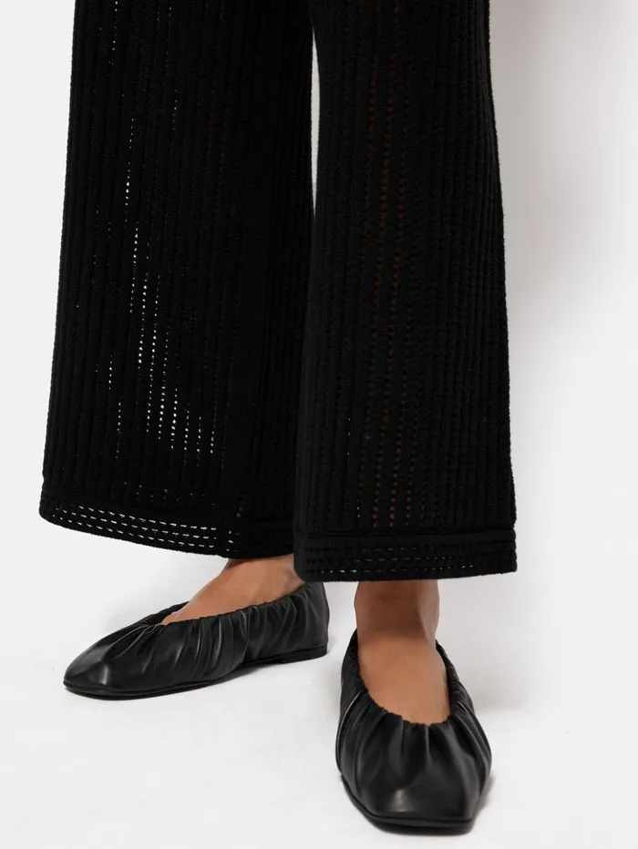 Jigsaw Linear Pointelle Trouser Black Women Trousers