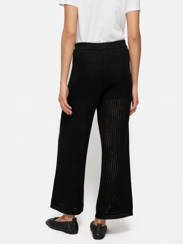 Jigsaw Linear Pointelle Trouser Black Women Trousers