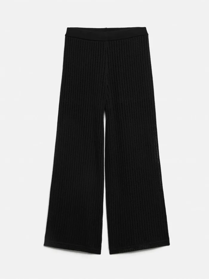 Jigsaw Linear Pointelle Trouser Black Women Trousers