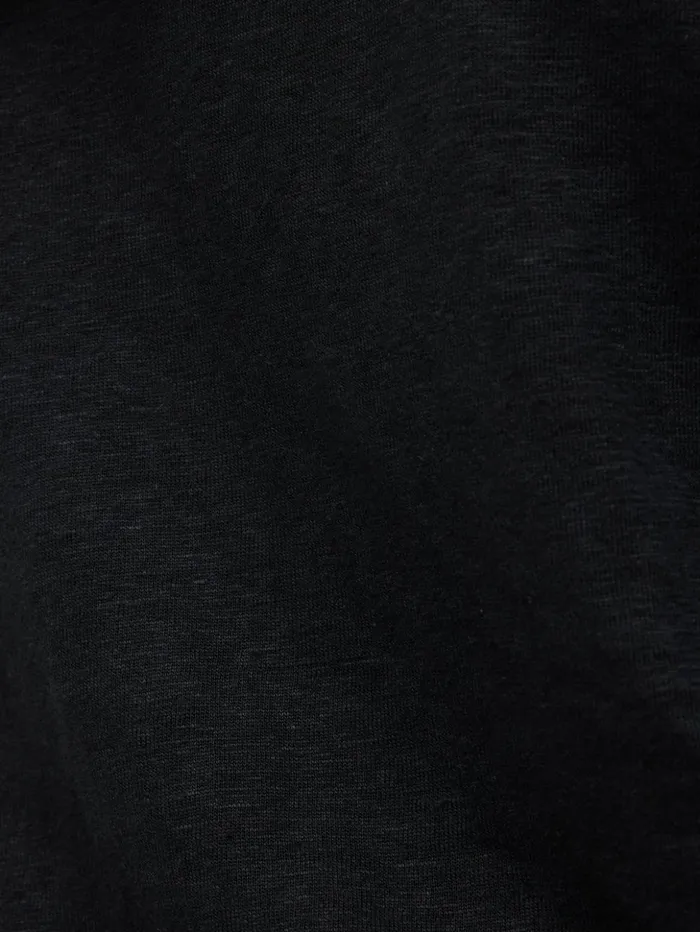Jigsaw Linen Blythe Half Sleeve Tee Black Women Shirts and Tops