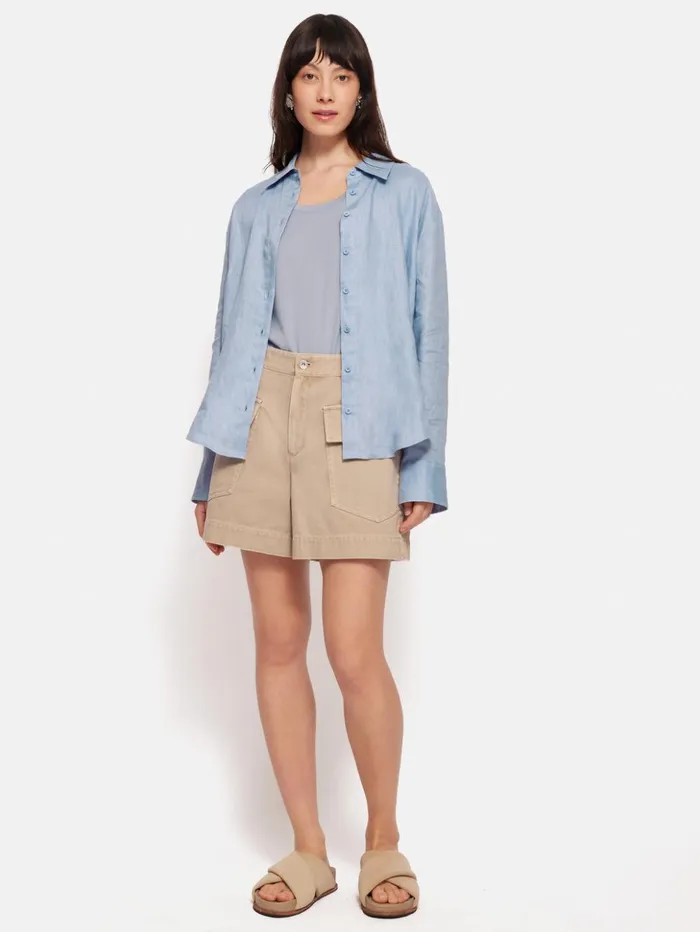 Jigsaw Linen Casual Shirt Blue Women Shirts and Tops