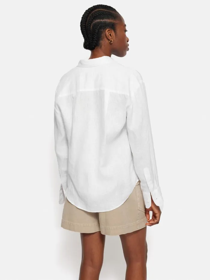 Jigsaw Linen Casual Shirt White Women Shirts and Tops