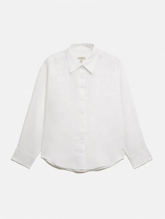 Jigsaw Linen Casual Shirt White Women Shirts and Tops