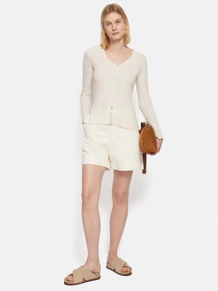 Jigsaw Linen Cotton Cardigan Ivory Women Knitwear and Cashmere