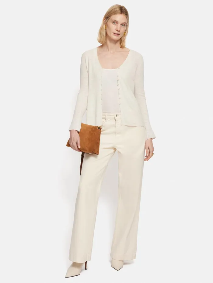 Jigsaw Linen Cotton Cardigan Ivory Women Knitwear and Cashmere