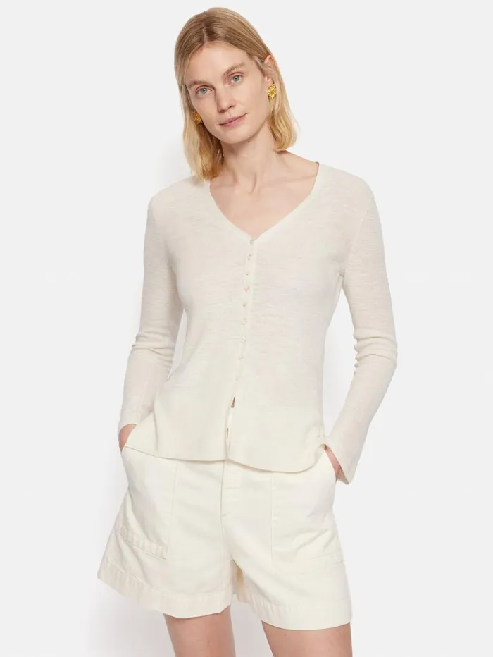 Jigsaw Linen Cotton Cardigan Ivory Women Shirts and Tops