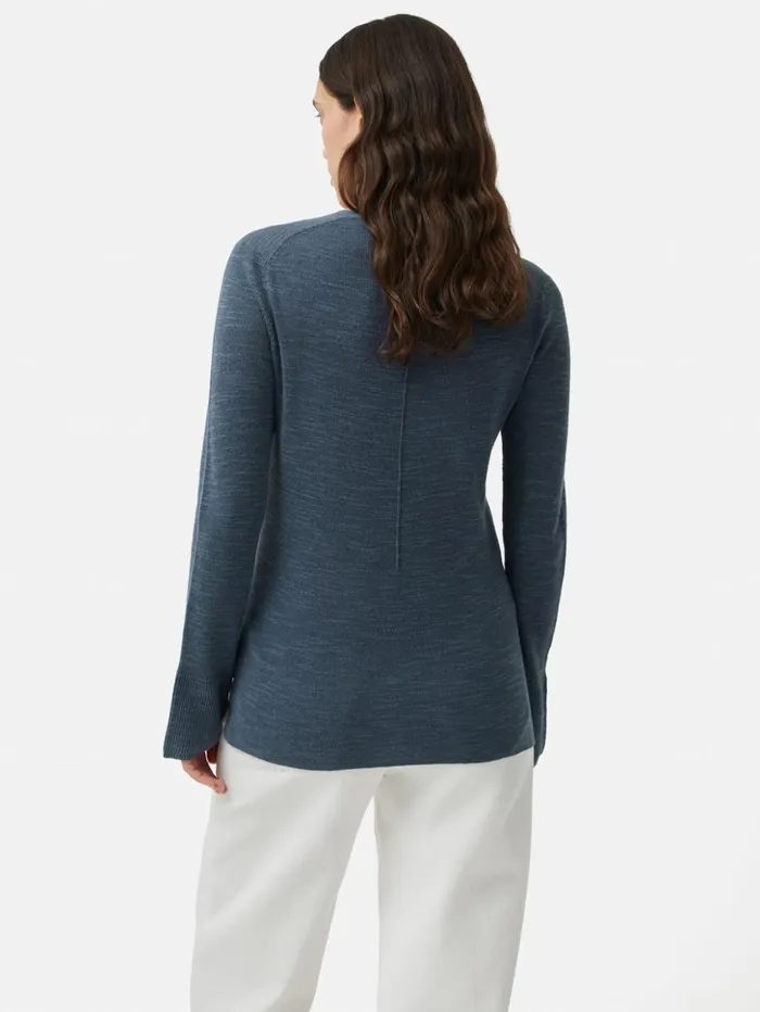Jigsaw Linen Cotton Cardigan Mineral Blue Women Knitwear and Cashmere