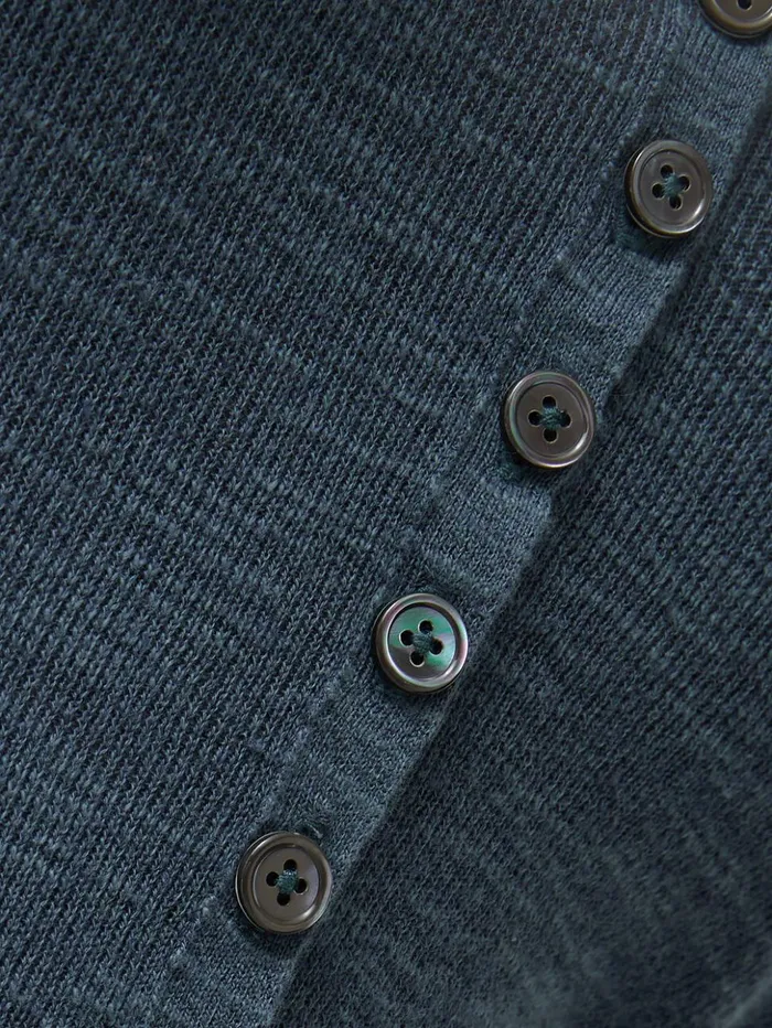 Jigsaw Linen Cotton Cardigan Mineral Blue Women Knitwear and Cashmere