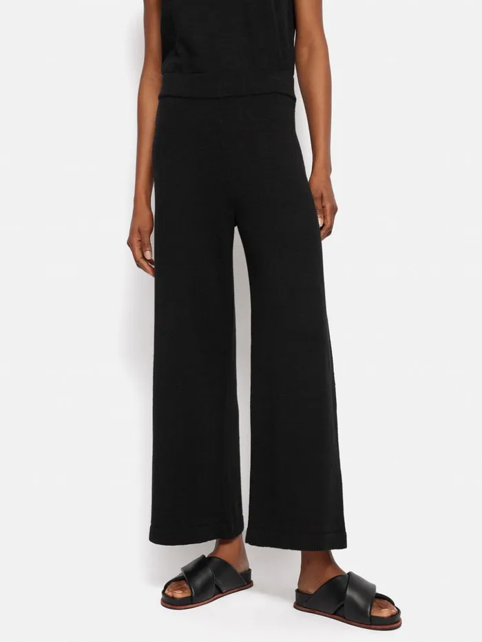 Jigsaw Linen Cotton Knitted Trouser Black Women Trousers