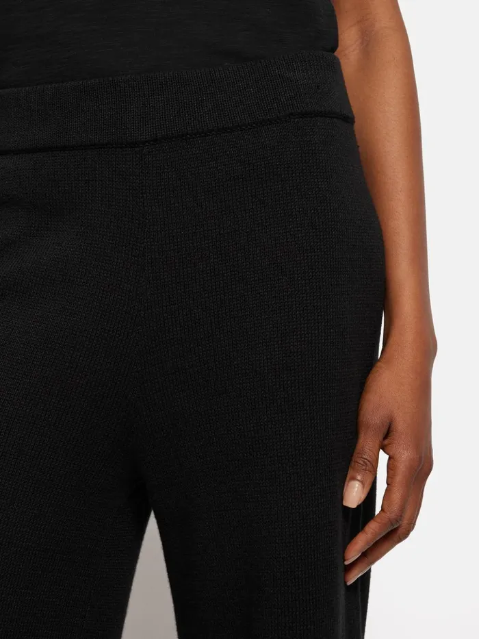 Jigsaw Linen Cotton Knitted Trouser Black Women Trousers