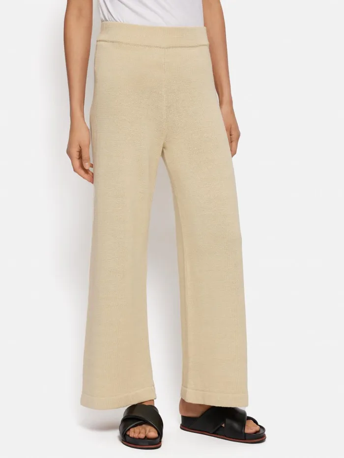 Jigsaw Linen Cotton Knitted Trouser Cream Women Trousers