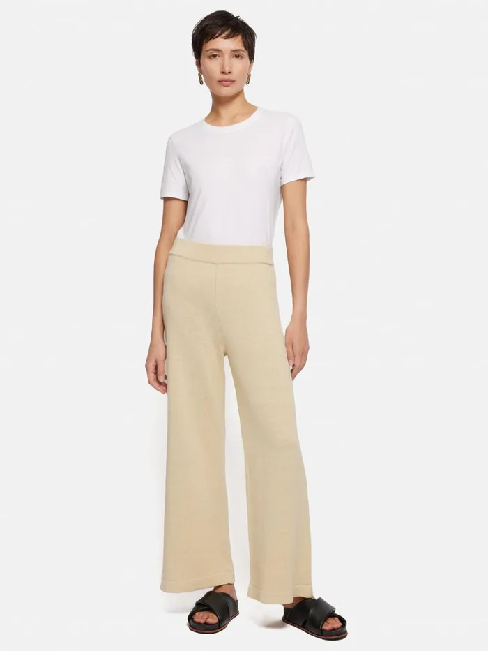 Jigsaw Linen Cotton Knitted Trouser Cream Women Trousers