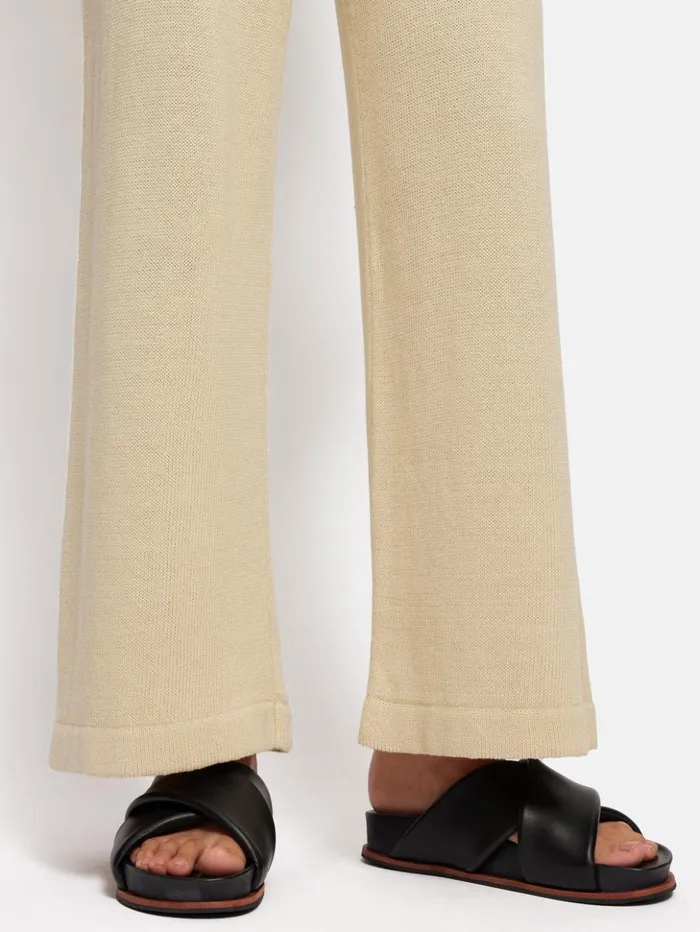 Jigsaw Linen Cotton Knitted Trouser Cream Women Trousers