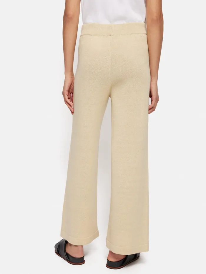 Jigsaw Linen Cotton Knitted Trouser Cream Women Trousers