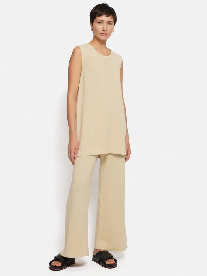 Jigsaw Linen Cotton Knitted Trouser Cream Women Trousers