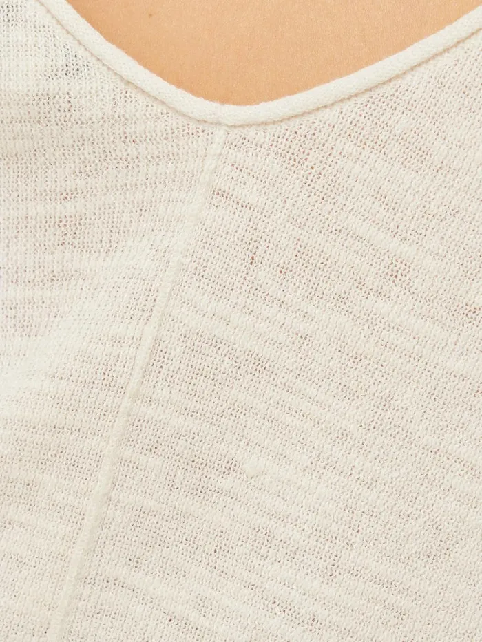 Jigsaw Linen Cotton V Neck Vest Ivory Women Shirts and Tops