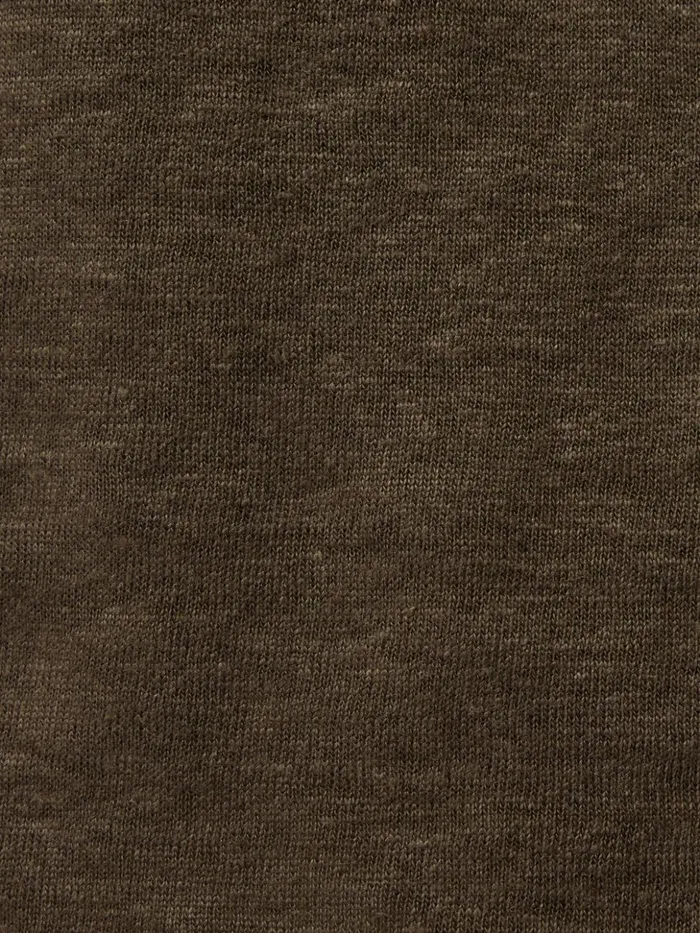 Jigsaw Linen Eden Long Sleeve Tee Khaki Women Shirts and Tops