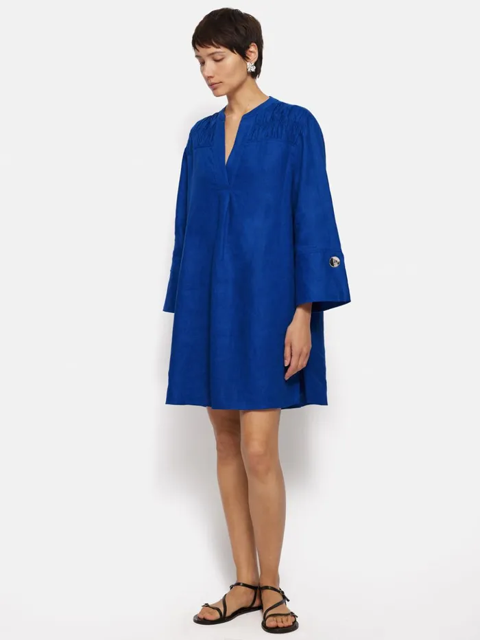 Jigsaw Linen Kaftan Dress Blue Women Dresses and Jumpsuits