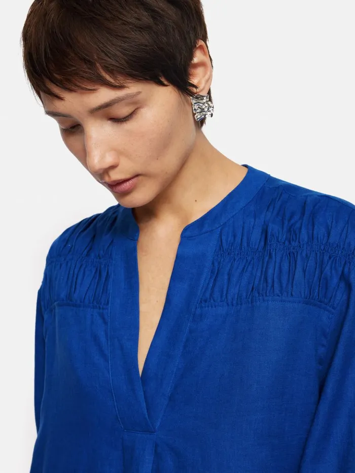 Jigsaw Linen Kaftan Dress Blue Women Dresses and Jumpsuits