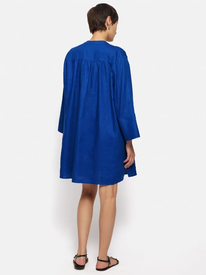 Jigsaw Linen Kaftan Dress Blue Women Dresses and Jumpsuits
