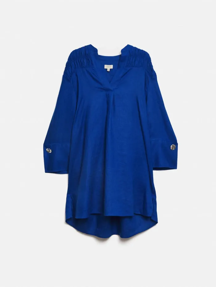 Jigsaw Linen Kaftan Dress Blue Women Dresses and Jumpsuits