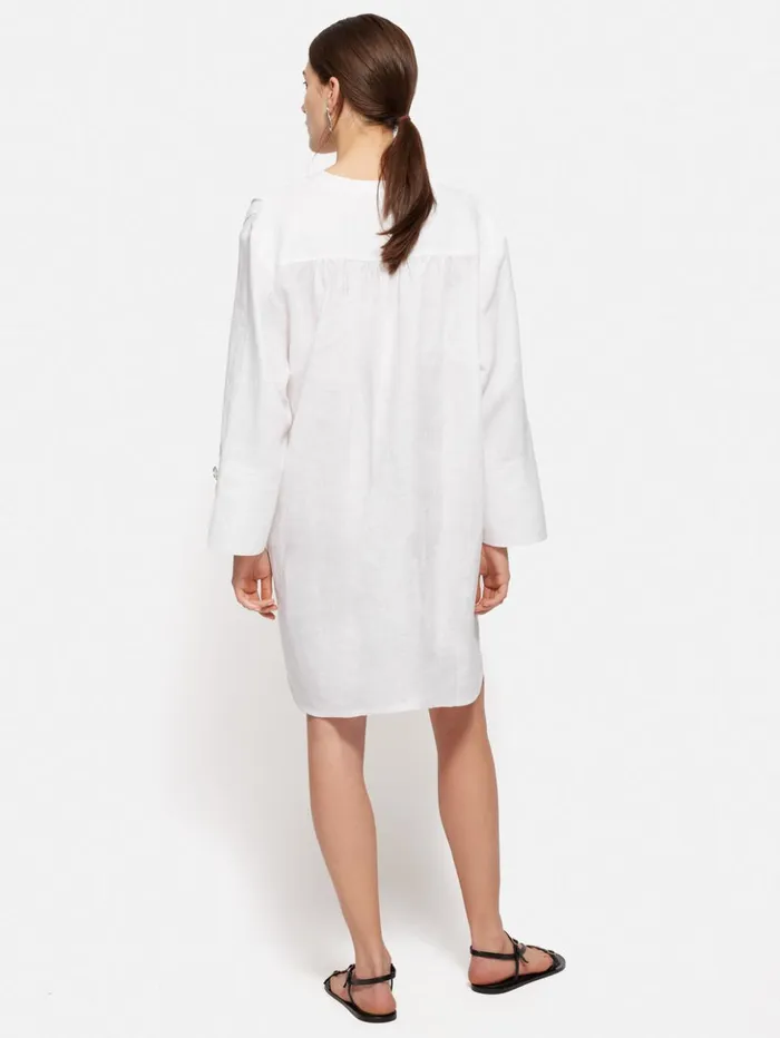 Jigsaw Linen Kaftan Dress White Women Dresses and Jumpsuits